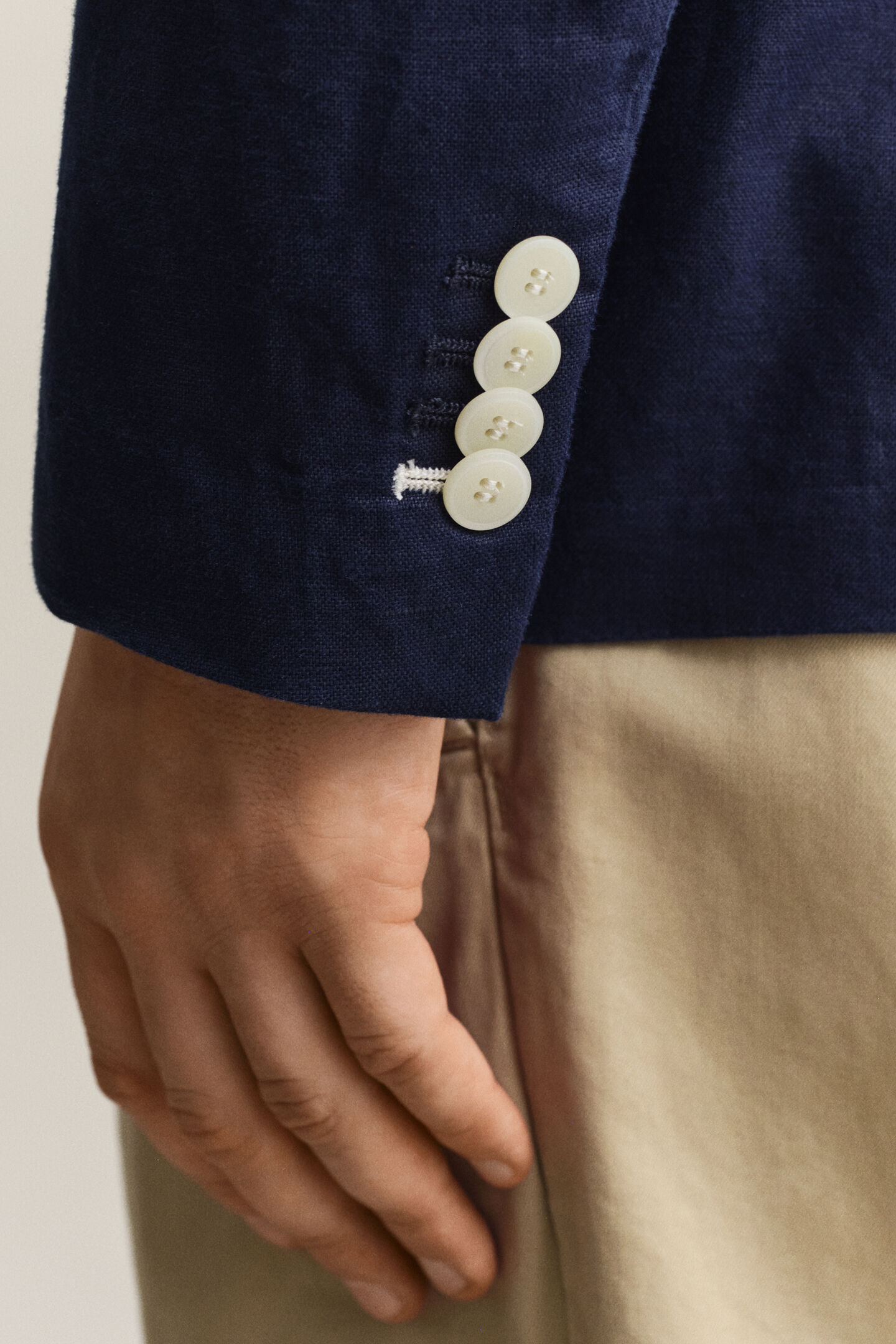 Kavaj i bomullsblandning med struktur