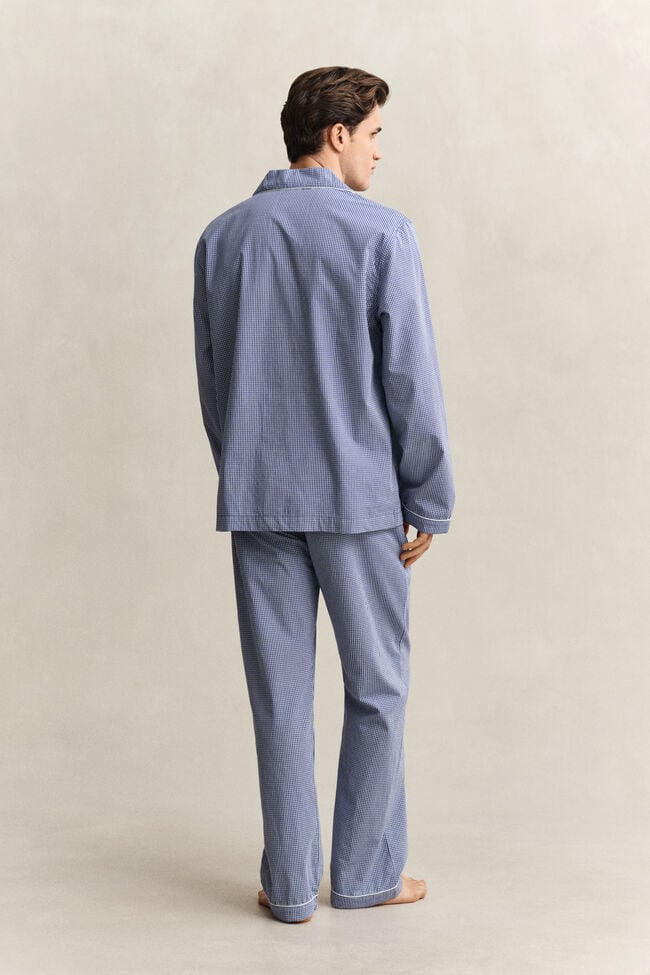 Pyjamasset i ginghamrutig poplin