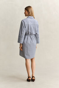 Randig skjortkl&auml;nning i poplin