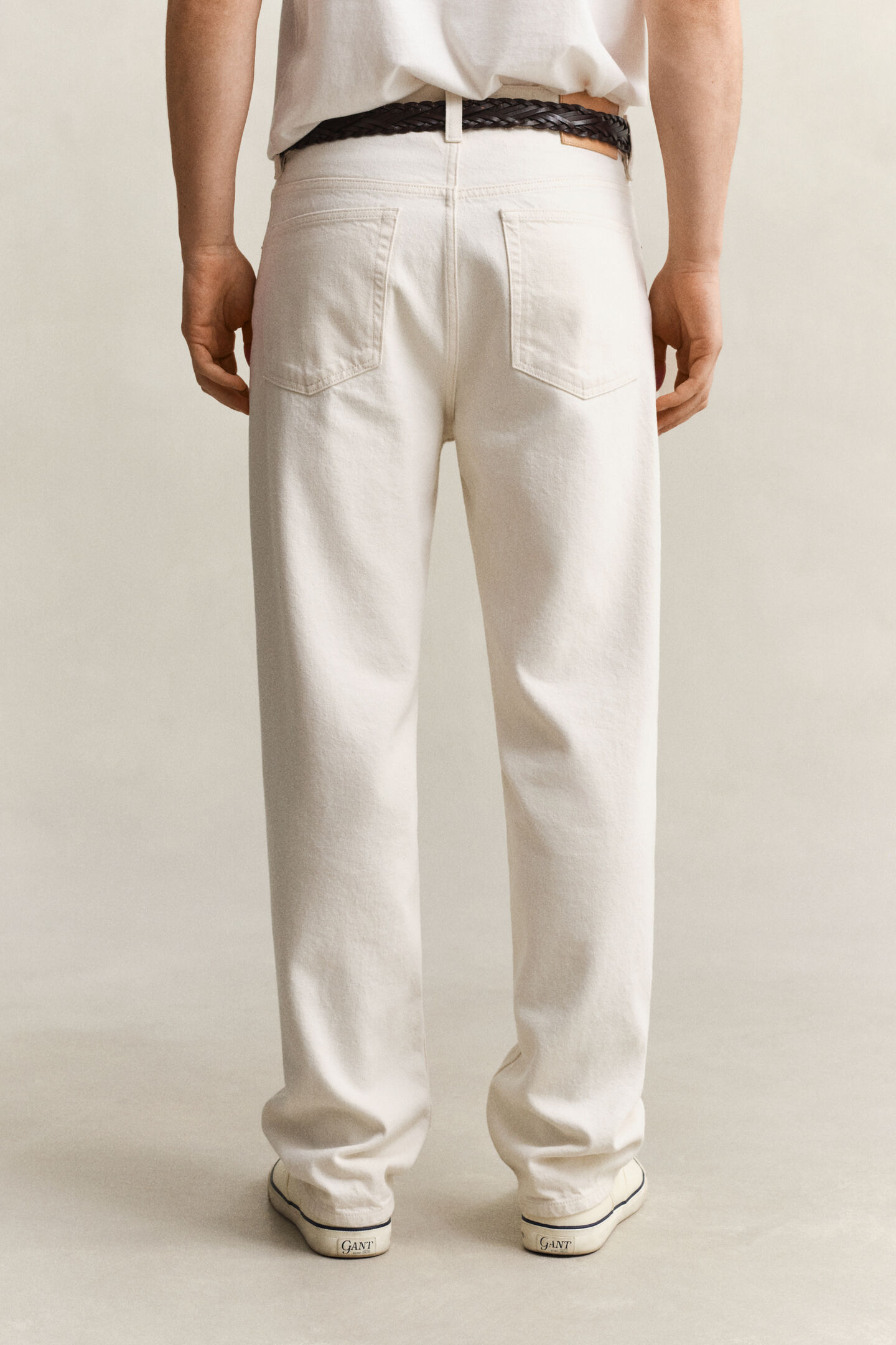 Straight fit jeans i &eacute;cru