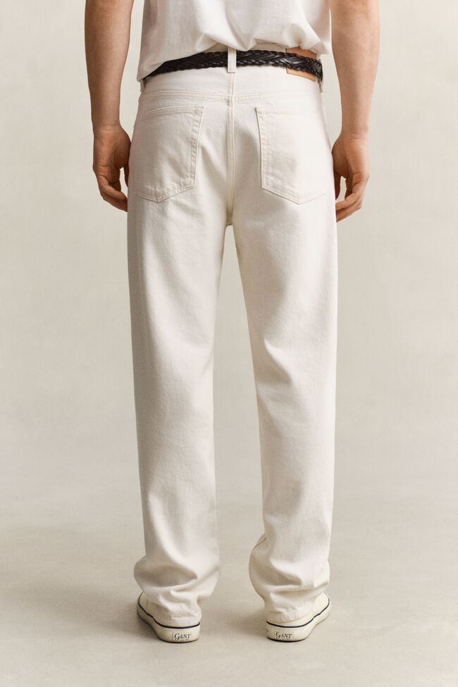 Straight fit jeans i &eacute;cru