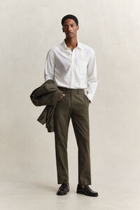 Kritstrecksrandiga kostymbyxor