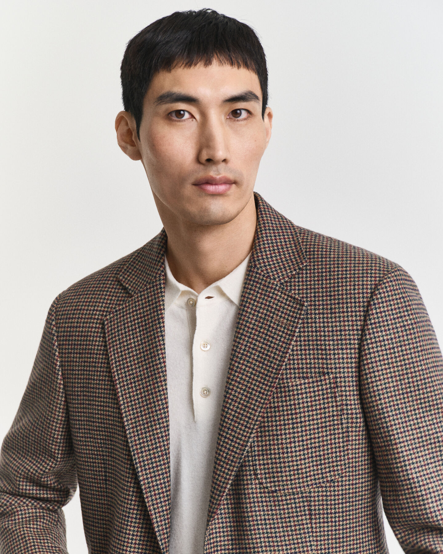 Slim fit hundtandsm&ouml;nstrad rutig kavaj