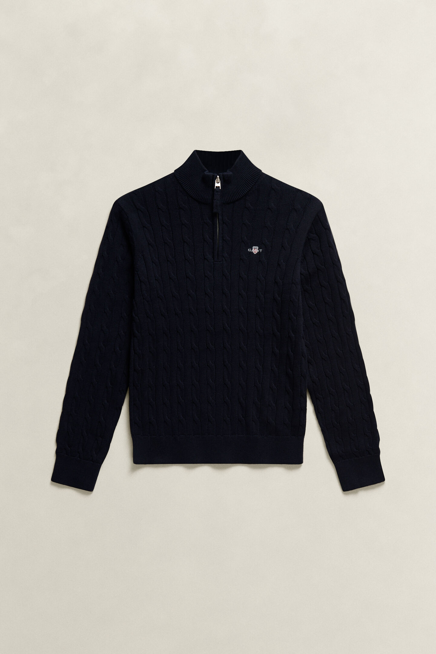 Teen Boys tr&ouml;ja med half-zip och sk&ouml;ldemblem