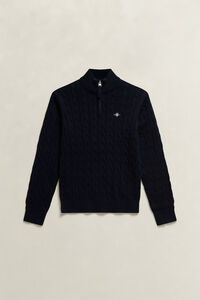 Teen Boys tr&ouml;ja med half-zip och sk&ouml;ldemblem