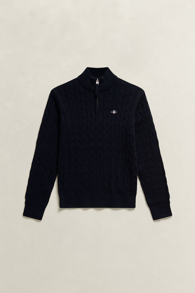 Teen Boys tr&ouml;ja med half-zip och sk&ouml;ldemblem