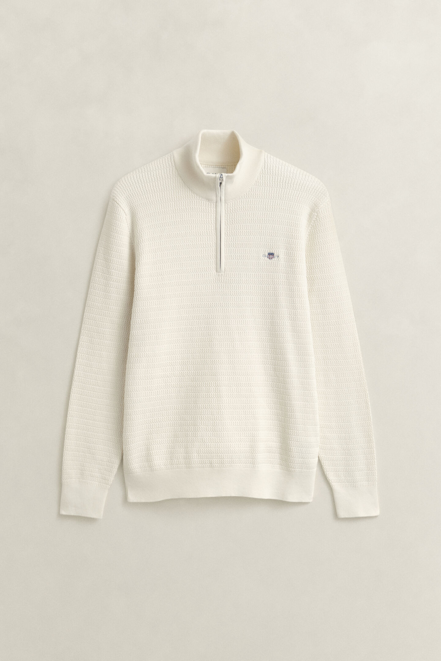 Minikabelstickad tr&ouml;ja med half-zip