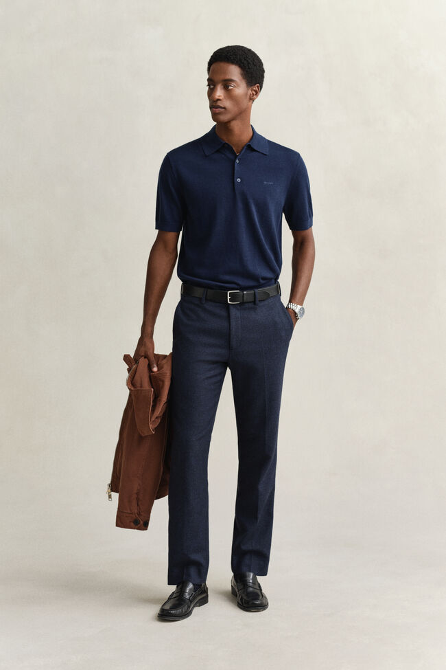 Kort&auml;rmad pik&eacute;tr&ouml;ja i extra fin merinoull