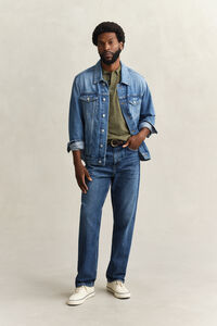 Kort&auml;rmad pik&eacute;tr&ouml;ja i grovspunnen bomullsblandning