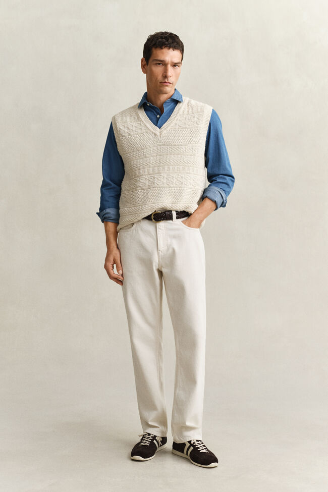 Indigof&auml;rgad twillskjorta