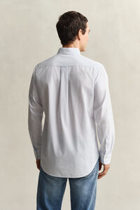 Klassisk poplinskjorta med mellanbreda r&auml;nder