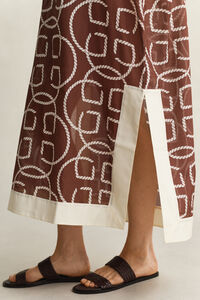 Kaftan i silke och bomull med monogram