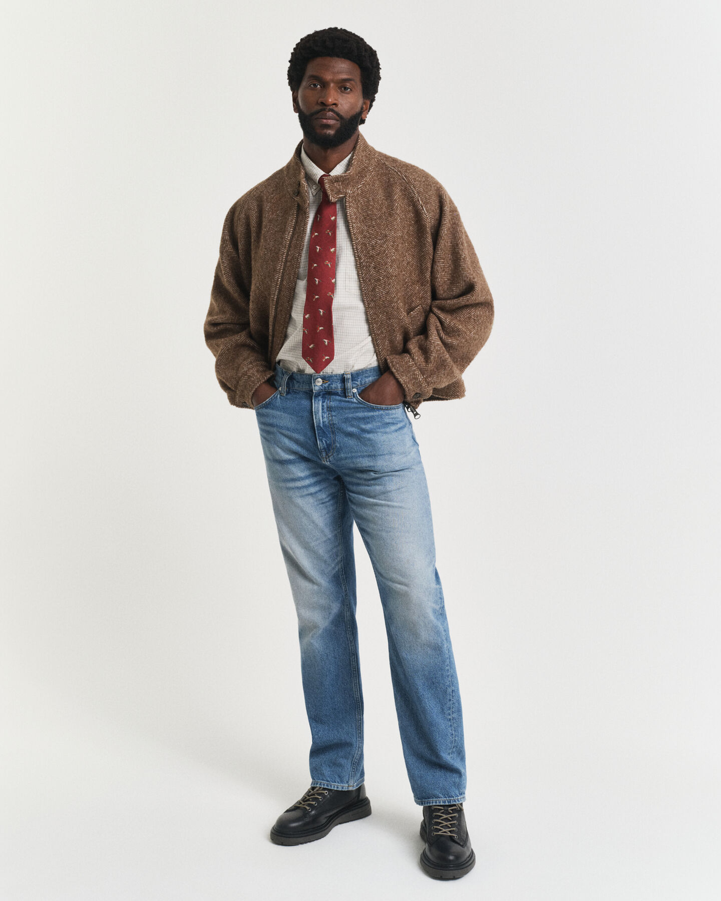 Oversized fit lyxig rutig oxfordskjorta