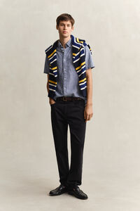 Kort&auml;rmad skjorta i linneblandning