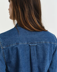 Regular fit denimskjorta med puff&auml;rm