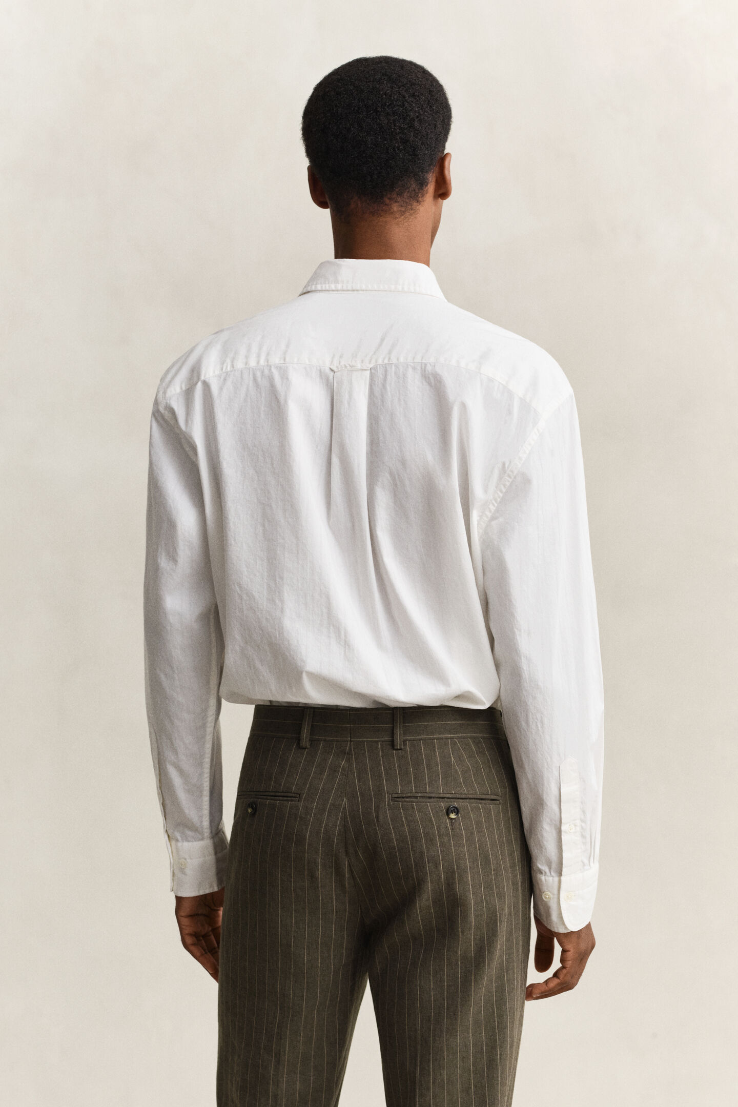 Relaxed fit dobbyv&auml;vd randig skjorta