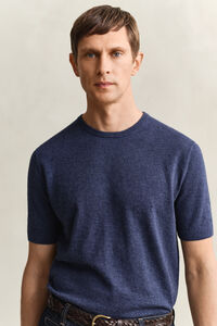 Kort&auml;rmad tr&ouml;ja i grovspunnen bomullsblandning