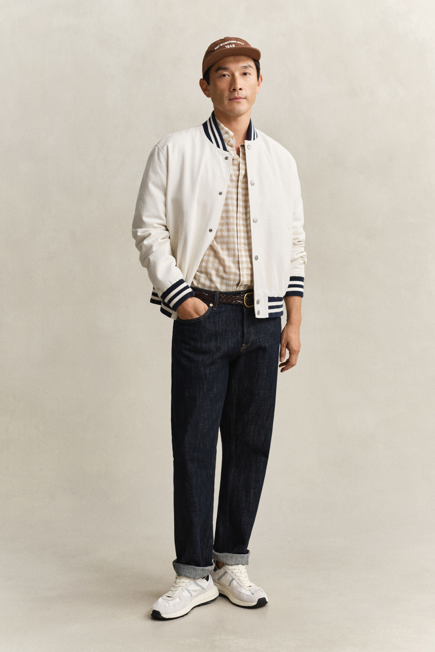 Skjorta i ginghamv&auml;vd linneblandning