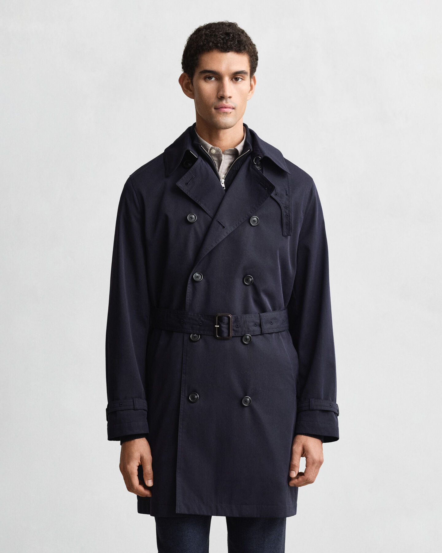 Trenchcoat i bomullsblandning