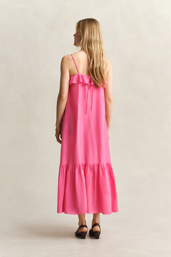 Midikl&auml;nning i silke med smala axelband