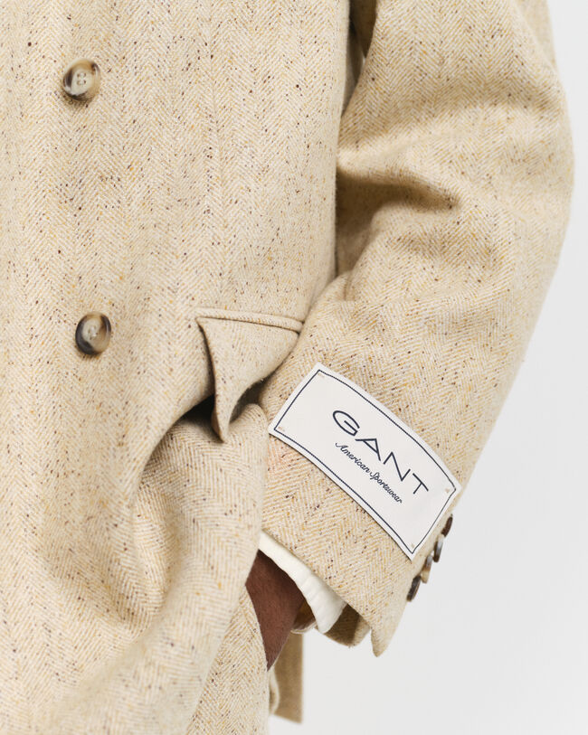 Relaxed fit kostymkavaj med fiskbensm&ouml;nster